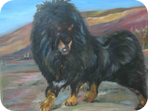 : Lhasa artist Kalsang Norbu’s depiction of a Tibetan mastiff 